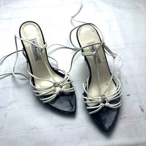 Sacha London strappy white lace up ankle tie‎ sandals size 7